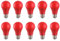 HUAMu 10er Set A60 farbige LED Leuchtmittel Birnenform 3W 25Watt Leuchtmittel Birnenform,für Außen & Innen, Rot