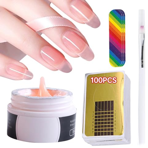 GZSYY Aufbaugel für Gelnägel UV Fiberglas Gel Rose 15ML Fiberglas Nägel Starterset Builder Gel für Nägel Fiberglas für Nagelverlängerung