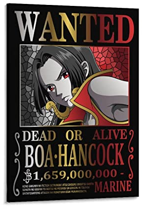 One Piece Wanted Poster Boa Hancock Leinwand Poster Wandkunst Bild Drucke Hängende Foto Dekor Home Poster Kunstwerke 60 x 90 cm