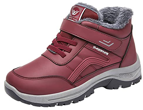 Generico Stivali Marroni Donna Tacco Stivali Donna Invernali Alti In Pelle Stivali Biker Donna Pelle Stivali Da Neve Donna Eleganti Stivali Donna Tacco Comodo Alto Stivali Donna Invernale 35