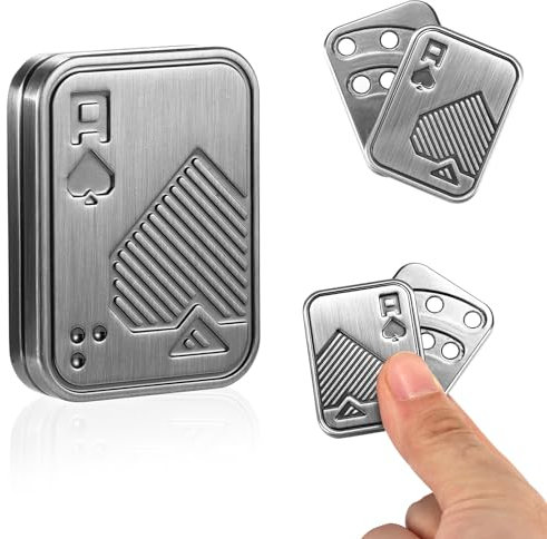 Metal Poker Fidget Slider for Adults, Portable Stress Relief Toy, Magnetic Haptic Blocks, EDC Fidget Toys ADHD Autism Sensory Toy Anxiety Stress Relief Toy for Boyfriend Father