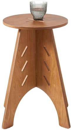 SoBuy HFBT01-K-BR Beistelltisch mit Zapfenverbindungen Kaffeetisch rund Couchtisch Telefontisch Nachtschrank Nachttisch Balkontisch Sofatisch Braun H48,5 x Ø32,5cm