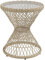 Outsunny Table Basse d'extérieur Table de Jardin Style Tambour avec Plateau en Verre trempé résine tressée Imitation rotin Marron Clair