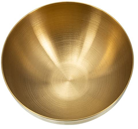 Mikinona Gold Stainless Steel Salad Bowl - Versatile Serving Dish for Fruits Snacks and Desserts - Perfect for Family Gatherings and Parties