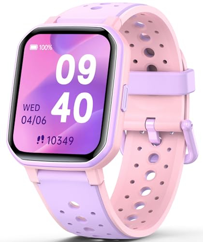 JOYELE Smartwatch Orolorio Bambino Bambina, Orologio Fitness Smart Watch 19 Modalità Sportive, Monitoraggio Sonno/Frequenza Cardiaca, Fitness Tracker per Android iOS (Viola)