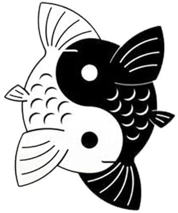 12.4x15.2CM Yin Yang Koi Fisch Kreative Cartoon Auto Aufkleber Mode Auto Styling Dekorative Aufkleber Schwarz/Splitter Auto bumper Wand Motorrad Fahrrad Dekorative Aufkleber