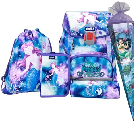 Meerjungfrau Mermaid Schulranzen Ranzen Tornister 5 Teile Set Tasche Schultüte 85 cm mit Sticker-von-Kids4shop ma