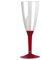 Dream' s Party 20 Flute in plastica con gambo - Flutes rigidi monouso - Calice da Spumante - Corpo in plastica trasparente - confezione 20 pezzi - flute per feste (Crystal Rosso)