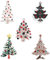 Mehrfarbig Weihnachtsbaum Brosche Set Kristall Strass 5 Stück Urlaub Schmuck, Messing