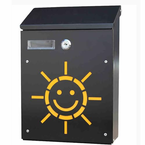 YCXJB Cassetta Postale da Esterno con Serratura, Cassette Postali Condominiali in Ghisa da Parete, Cassetta Postale di Sicurezza con Chiave, La Portalettere(Black)