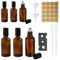 Total 12 Pcs,6 Pcs Roller Ball Bottles for Essential Oils 2 Pcs Funnel 2 Pcs Dropper Label Stickers and Bottle Opener,Roller Bottles for Essential Oils Empty Roller Ball Bottles Rollerball Bottles
