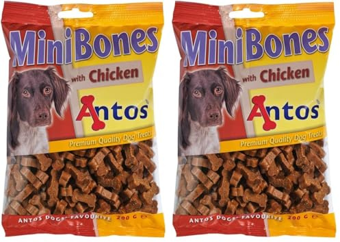 Antos Mini Bones Chicken Dog Treats, 200 g (Pack of 2)