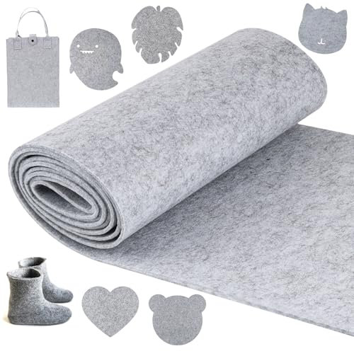 Filzrolle 30cm x 250cmx 3mm Filzmatte,Filzrolle Filzstoff,Filz Meterware,Bastelfilz für DIY Dekoration Aufbewahrungstasche Tischläufer Filzunterlage Patchwork Nähen Basteln Handwerken