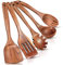 Juego de 5 cucharas de madera para cocinar, juego de utensilios de cocina de madera con cucharón de sopa y espátulas wok, tenedor de ensalada, cuchara de fideos, juego de utensilios de cocina