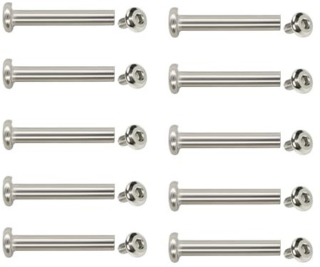 FeiYeup 10 Pcs Inner Hexagon Screws Nails Rivets Stainless Steel Screws 35mm Screw Post Tacks Screws for Luggage