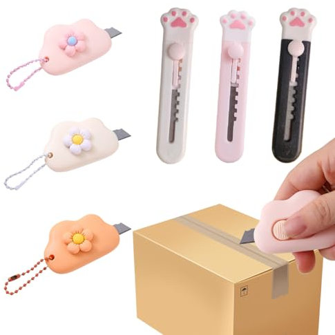 FENQURO 6 PCS Cutter standard, mini cutter, cutter, Box Cutter, Ouvre-lettre, Couteau de papeterie, Mini coupe-papier portable, couteaux utilitaires, couteaux à tapis
