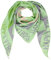 Damen Musselin Halstuch Made in Italy mit Leo Love Happy– Leichtes Dreieckstuch für Frühling & Sommer, Baumwolle, ca.195x85 cm (Happy Grün)