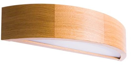 STOLARNIA PIKA Wandlampe Holz Eiche - Wandleuchte Innen E27 Oben-Unten Beleuchtung - Modern Beige Halbrunde Wandbeleuchtung für Schlafzimmer, Wohnzimmer, Flur, Küche - Stilvolle Eichenholz LEJA