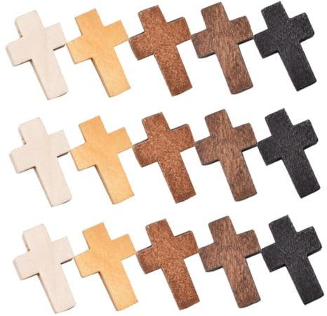 Yardwe 100stücke Holzkreuz Deko Teile Holz-kreuzfiguren Für Garten Fotorequisiten Kreative Handarbeiten Farben á Geschenk Für Anlässe