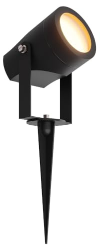 Ledvion Gartenstrahler mit Erdspieß IP44 1W GU10 ohne Leuchtmittel | Fuer Garten Terrasse Einfahrt Wege Beete und dekorative Aussenbeleuchtung