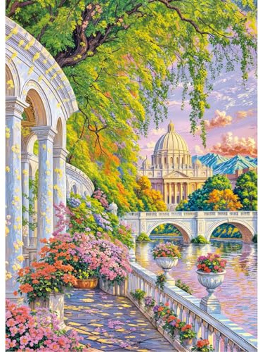 TangComplete - Puzzles 1000 Teile für Erwachsene Puzzles für Erwachsene 1000 Teile Puzzle Herausforderendes Spiel für das Ganze für Frauen, Geschenke für Männer, Thema: Kirche im Frühling