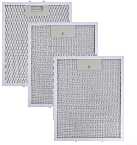 3PCS Metal Grease Filters for Rangemaster Cooker Hood, 300 x 250mm Silver Aluminium, 5-Layer Replacement Compatible with Most Range Hoods and Kitchen