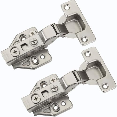 SOTECH 2 Stück SOFT-CLOSE Topfbänder 105° Mittelanschlag T48 | mit Schnellmontage-KLIP Topfscharniere inkl. Montageplatten mit Exzenterverstellung Topfband mit 3D Verstellung