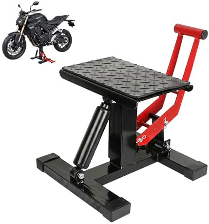 Motorcycle Lift Stand Hydraulic Dirt Bike Stand, Heavy Duty Motorbike Jack with Adjustable Height, Motorcycle Jack Stand for Maintenance Repair Garage Use