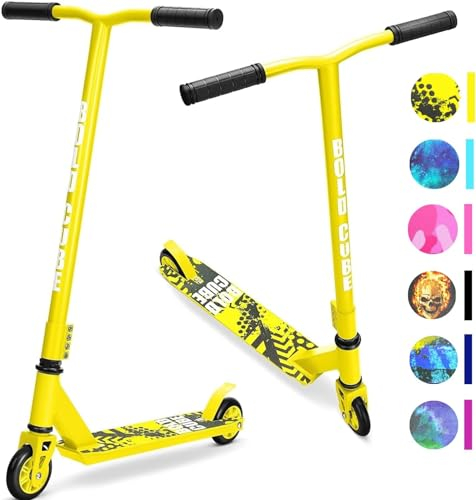 BOLDCUBE Stunt Roller | Freestyle Scotoer 6-16+ J. | Pro 360° | Aluminium | ABEC 7 | Für Kinder Jugendliche und Erwachsen