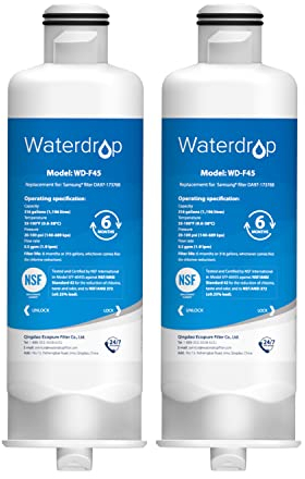 Waterdrop DA97-17376B Refrigerator Water Filter, Compatible with Samsung® HAF-QIN/EXP, DA97-17376B, HAF-QIN, DA97-08006C, Pack of 2