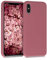 kwmobile Cover per Apple iPhone XS Custodia - Back Case per Smartphone in Silicone TPU - Protezione Gommata - rosa scuro