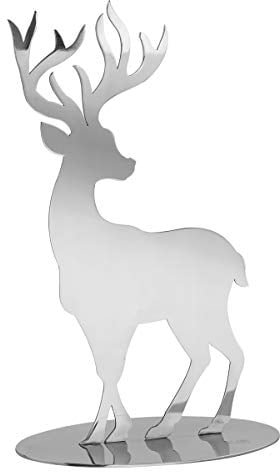 Fink silberner Deko Hirsch 8 cm aus Edelstahl Dekofigur zum Aufstellen