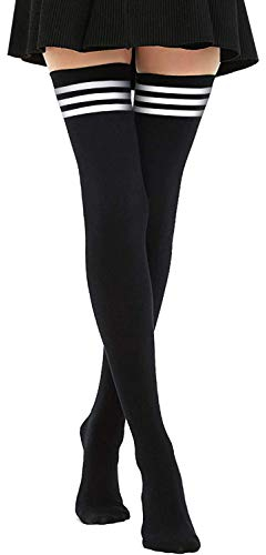 DRESHOW Damen Extra Lange Socken Überknie Kniestrümpfe Overknee, Lange Gestreifte, Lässige Hoch Booten Strümpfe
