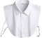 HANBOLI Faux Col, Mens Bureau Formelle Détachable Dickey Blouse Simple Couleur Unie Bouton Faux Col Affaires Superposition Revers Demi Chemise Bleu Clair