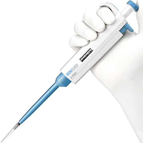 ONiLAB 2-20ul Laboratory Single Channel Pipette Scientific Laboratory Micropipette Manual Adjustable Volume, High Precision, Pipettor