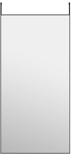 vidaXL Türspiegel Schwarz 50x100 cm Glas und Aluminium
