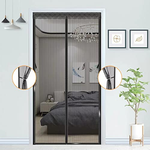 Zanzariera Magnetica per Porte 80x210cm, Tende Zanzariere con Calamita per Finestre,per Porte Anti Zanzare Calamite Tenda Anti Zanzare Insetti Facile da installare per porte da balcone, terrazze,Nero