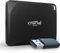 Crucial X10 Pro 2TB Portable SSD Festplatte mit USB-A Adapter, bis zu 2100MB/s Lesen und 2000MB/s Schreiben, , Externe SSD, PC und Mac, USB-C 3.2 - CT2000X10PROSSD902