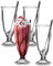 binsakao 4 Pack Milkshake Glass with 4 Long Metal Spoons, Old Fashioned Soda Glasses, Fountain Classic Glass for Ice Cream, Clear, 342ml / 11.5 oz