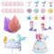 Zfseyuh Meerjungfrau Tortendeko 27 Stück - Geburtstag Deko Kuchen Cake Topper für Kindergeburtstag, Mädchengeburtstag, Taufe Tortenaufleger