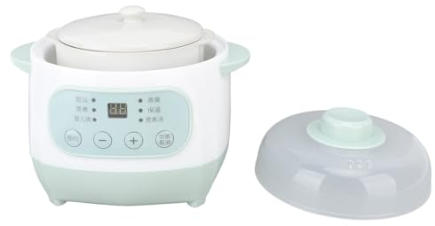 Mijoteuse 200 W 1 L Avec Marmite Intérieure en Céramique - Petite Avec Fonction Minuterie pour la Cuisine à Domicile (Prise UE 220V)
