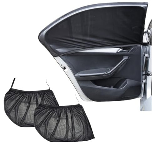 Fc'Noqgn Sonnenschutz Auto-Baby Universal-Sonnenblende Auto-Netz mit UV-Schutz/Blendschutz Fenster-Sonnenschutz-Roll-up-Heckscheibe zum Schutz von Babys, Kindern und Haustieren 2 Stück.