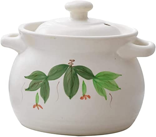 Stew Pot,Soup Pot, Clay Cooking Pot Casserole Household Ceramic Heat- Crock Pot Stew Pot Soup Pot(1.5L)
