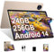 Biegedy Tablet 11 Pollici Android 14 Tablet 24GB RAM+256GB ROM (1TB TF), Widevine L1, Tablets Octa-Core 2.0 GHz, 2.4G+5G WiFi, 8000mAh Batteria, Bluetooth5.0, 13MP+5MP, GPS, Type-C, Face ID - Oro