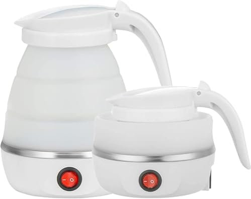 Foldable Electric Kettle, Mini Travel Kettle, Portable Coffee Maker with Separable Power Cord for Outdoor Hiking Camping