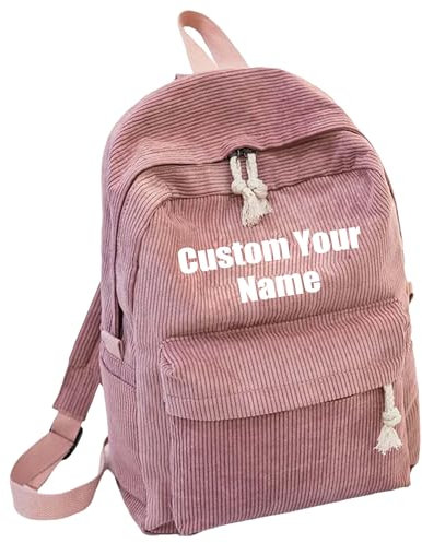 Zaino personalizzato per laptop con nome/testo ricamato, zaino da viaggio per borsa per laptop con nome o testo, Stile 1, Taglia unica, Casual