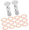 A ABSOPRO 2 Ensemble M10x1.25 Métrique Filetage Double Banjo Boulon Frein Raccord Adaptateur Remplacement d'article