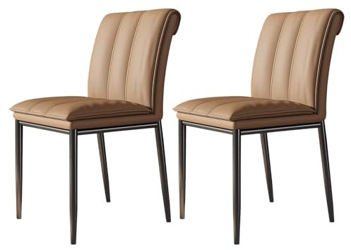 MARIYCH Esszimmerstühle im 2er-Set, mit Kunstleder gepolsterte Küchenstühle mit bequemem Sitz, Metallbeinen, armlose Wohnzimmerstühle