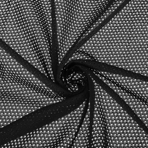 PATIKIL 62 Pulgadas De Ancho Tela De Malla Ligeramente Elástica Negro | 1 Yarda, Para Coser Bolsillos De Mochila Y Correas Ropa De Bolsas De Malla Bolsas De Compra