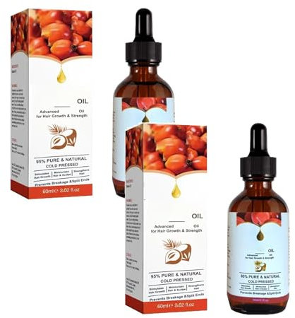 Arganöl Nährendes Haaröl, Arganöl Haare Intensivpflege Für Trockenes Haar Und Kopfhaut Gegen Spliss Und Frizz Mit Natürlichen Ölen Für volleres Und Kräftigeres Haar Praktischer Tropfer 60ml (2PCS)